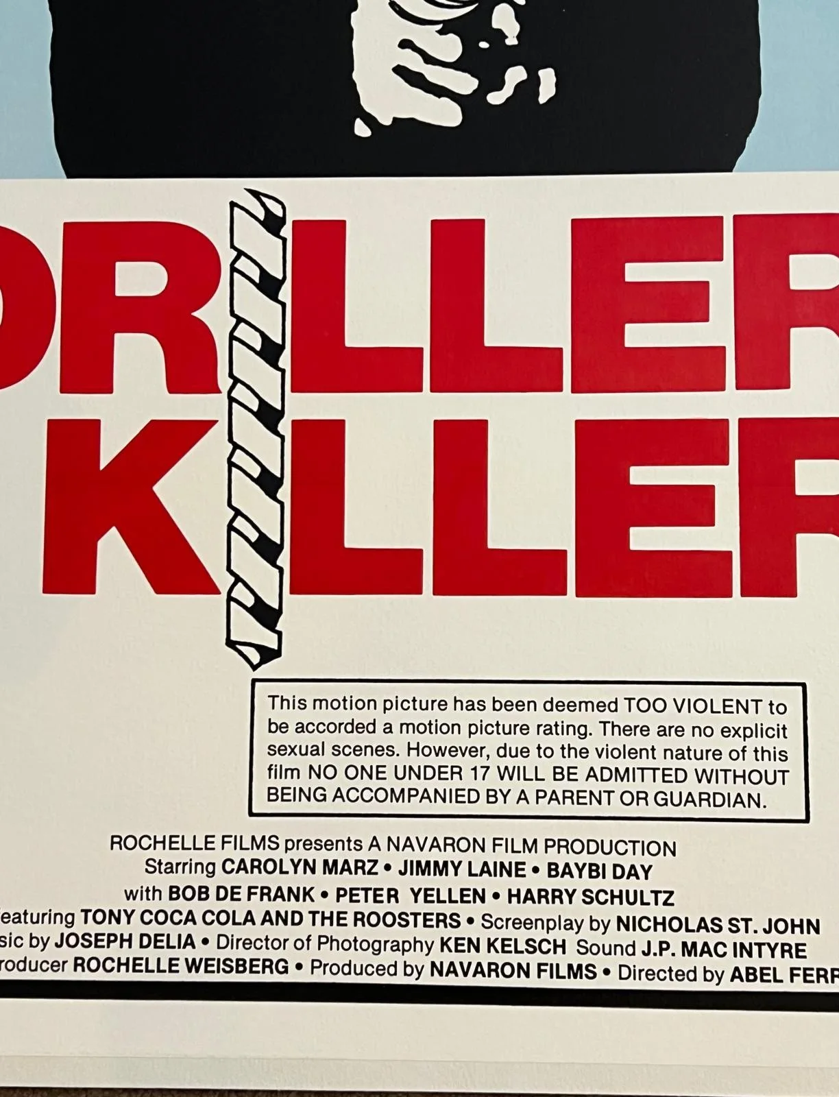 Driller Killer US 1 Sheet Original LINEN BACKED Film Poster 27 x 41" 1979, image 3