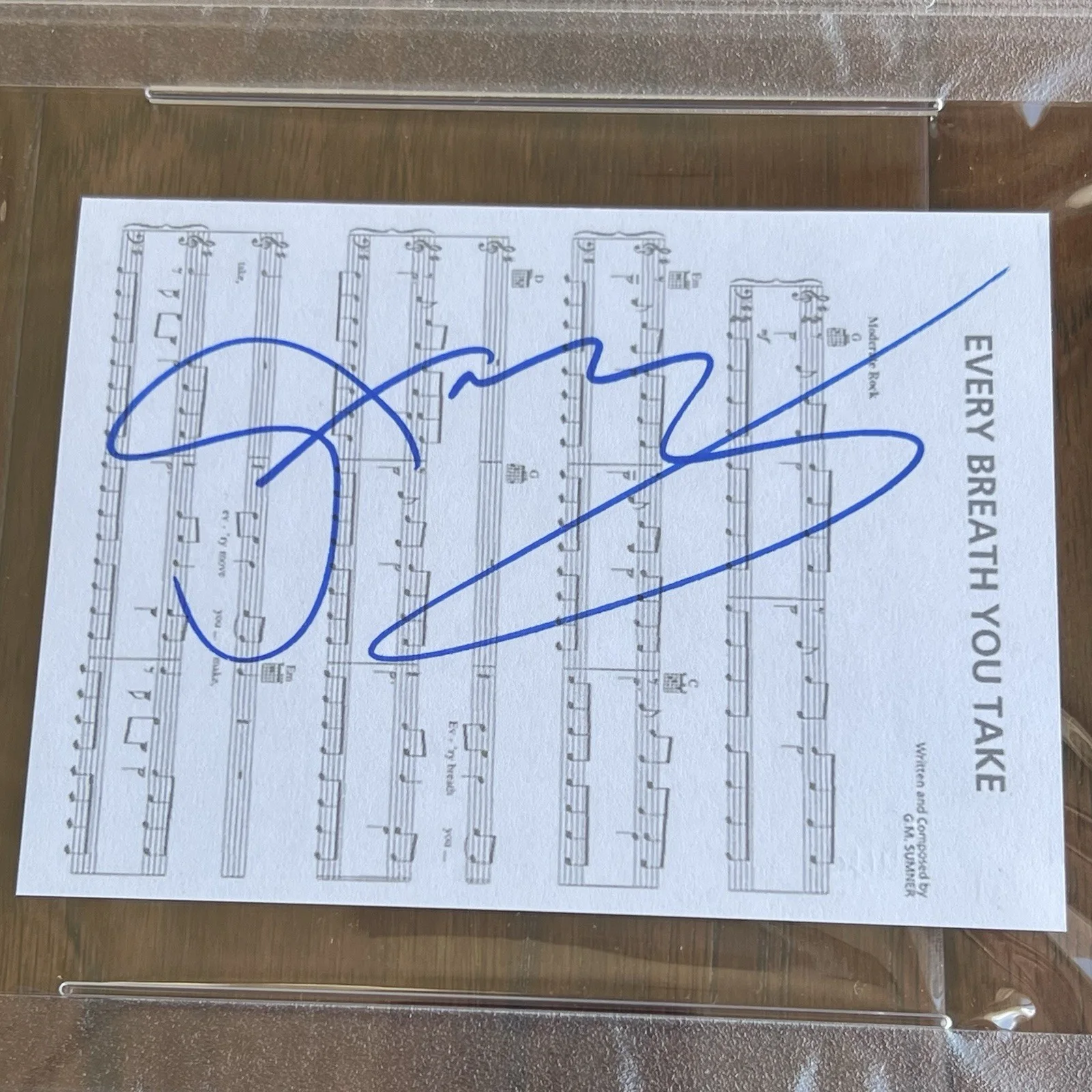 STING Autograph EVERY BREATH YOU TAKE Souvenir Sheet Music Signed PSA The Police, image 4