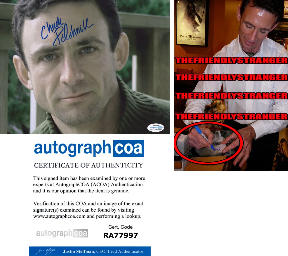 CHUCK PALAHNIUK — Chuck Palahniuk signed 8x10 Photo FIGHT CLUB Author EXACT PROOF c ACOA COA