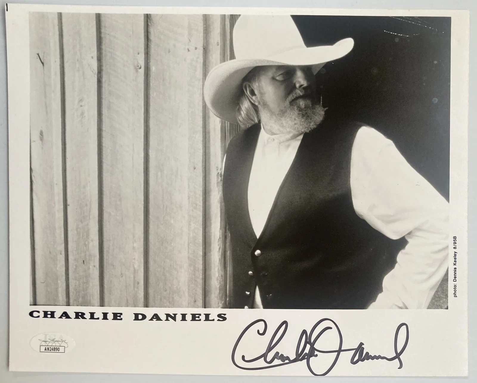 Country Legend Charlie Daniels Signed Autograph 8x10 B&W Photo - JSA - FREE S&H!, изображение 2
