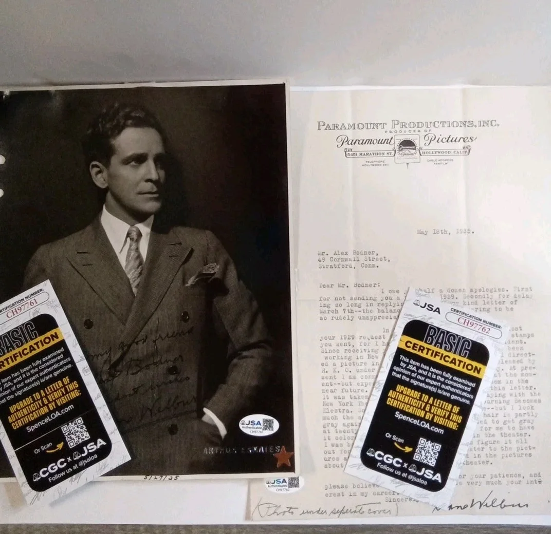 Crane Wilburg Signed 1935 Paramount Pictures Letterhead & 8x10 Photo JSA RARE, изображение 2