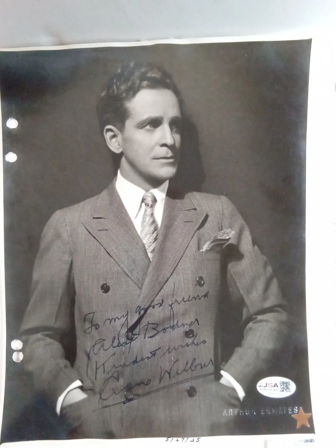 Crane Wilburg Signed 1935 Paramount Pictures Letterhead & 8x10 Photo JSA RARE, изображение 3