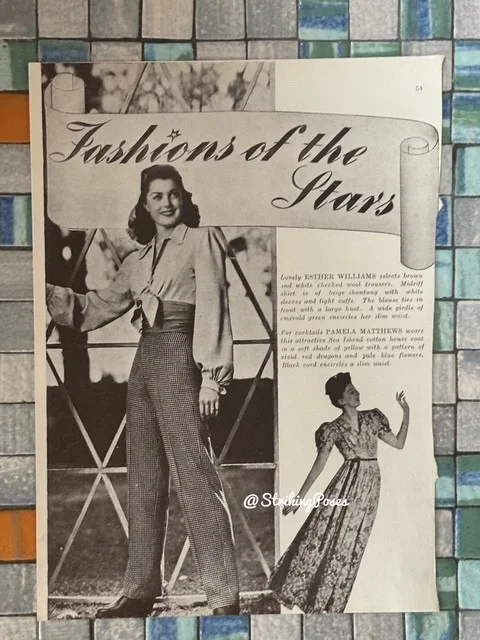 Vintage Magazine Clipping LORETTA YOUNG ESTHER WILLIAMS 1940s film stars 8x10 36, изображение 2