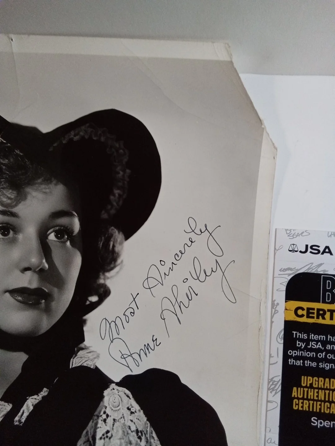 Anne Shirley Signed 8x10 Photo JSA Authenticated Anne Of The Green Gables Star, изображение 3