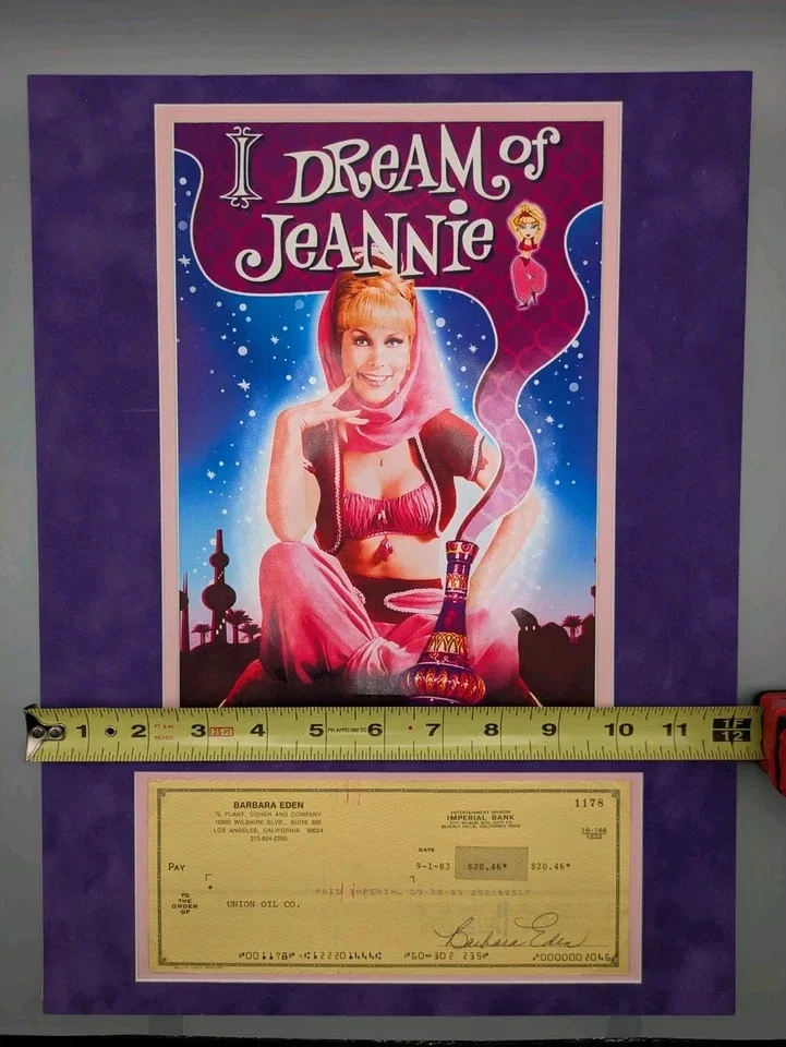 barbara eden — Barbara Eden I Dream of Jeannie Personal Owned Check Auto Signed PSA/DNA 12 X 16, изображение 4