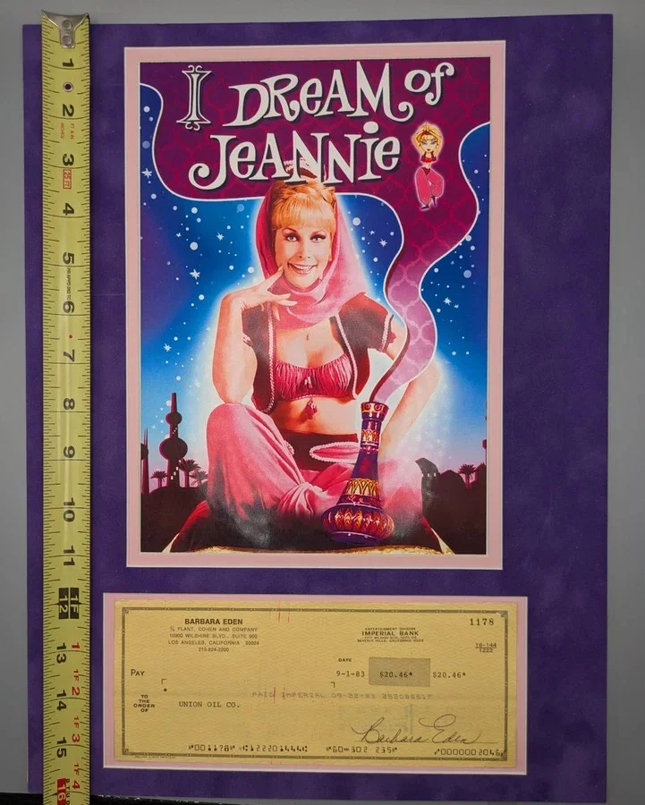 barbara eden — Barbara Eden I Dream of Jeannie Personal Owned Check Auto Signed PSA/DNA 12 X 16, изображение 5