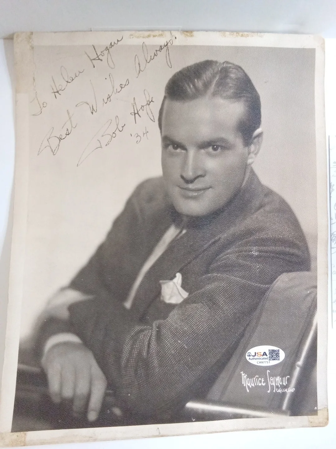 Bob Hope Signed Inscribed 8x10 Photo JSA Comediaj Hollywood Legend, изображение 2