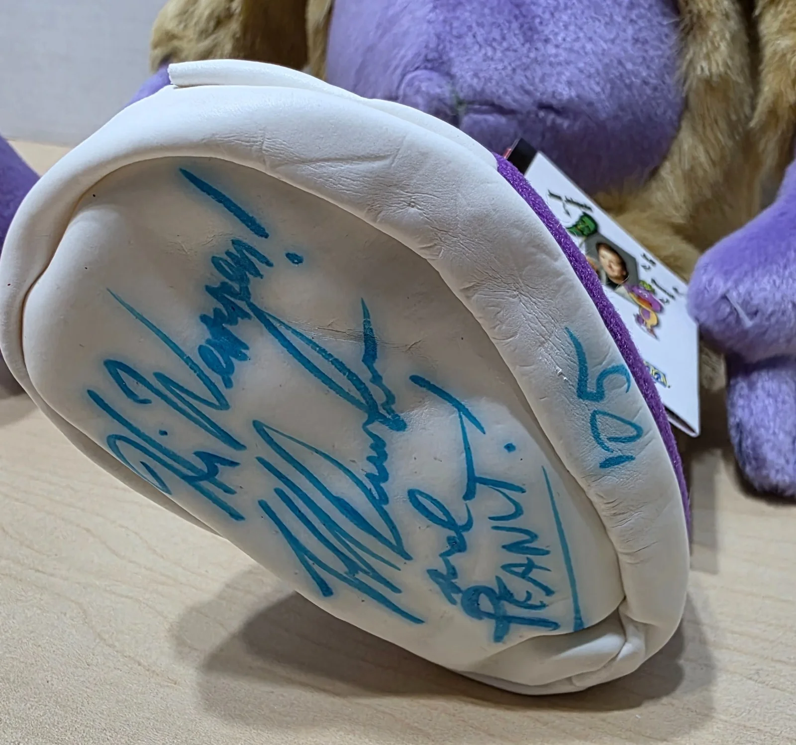 Jeff Dunham — Rare Original 2006 Jeff Dunham Autographed 18 Inch Peanut Plush Purple Shoe, image 2