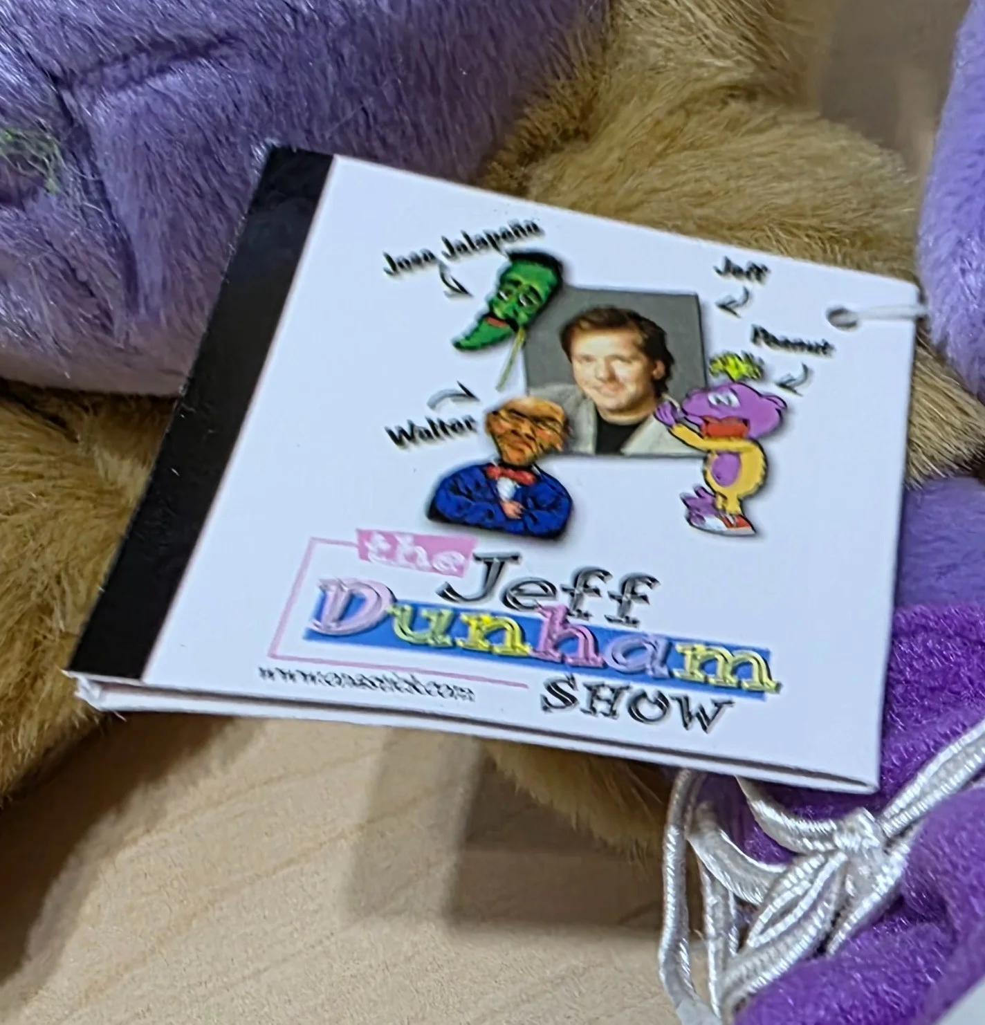 Jeff Dunham — Rare Original 2006 Jeff Dunham Autographed 18 Inch Peanut Plush Purple Shoe, image 3