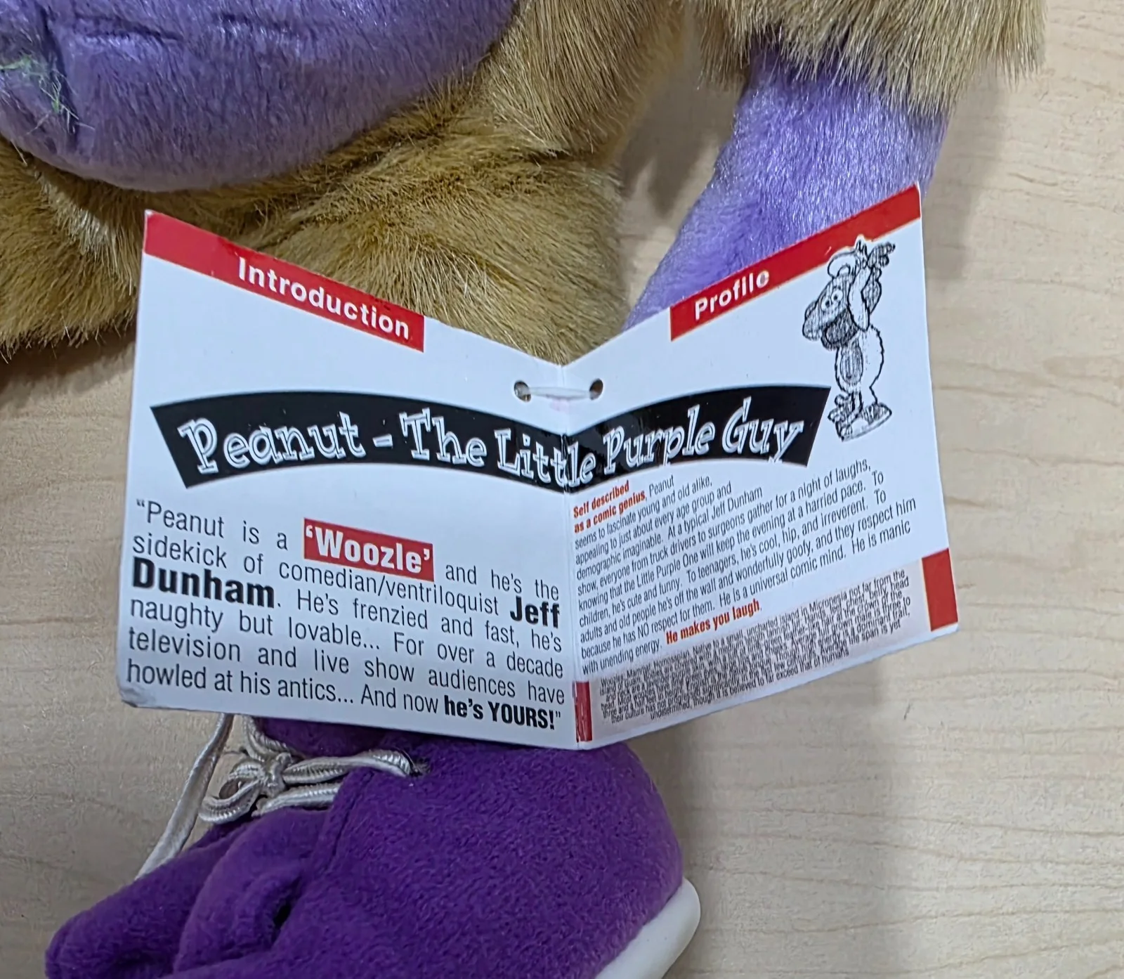 Jeff Dunham — Rare Original 2006 Jeff Dunham Autographed 18 Inch Peanut Plush Purple Shoe, image 5