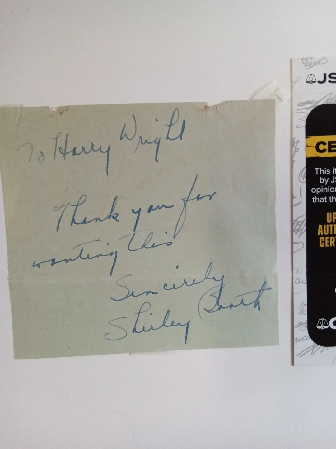 Shirley Booth Signed Cutbpaper JSA Authenticated Hazel Oscar Tonys Emmys Winner, изображение 2