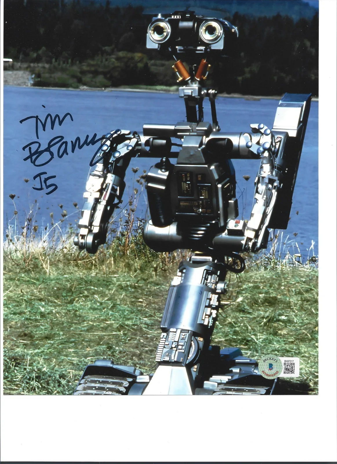 Tim Blaney — Tim Blaney Short Circuit Johnny 5 signed autograph 8 x 10 color Beckett auth