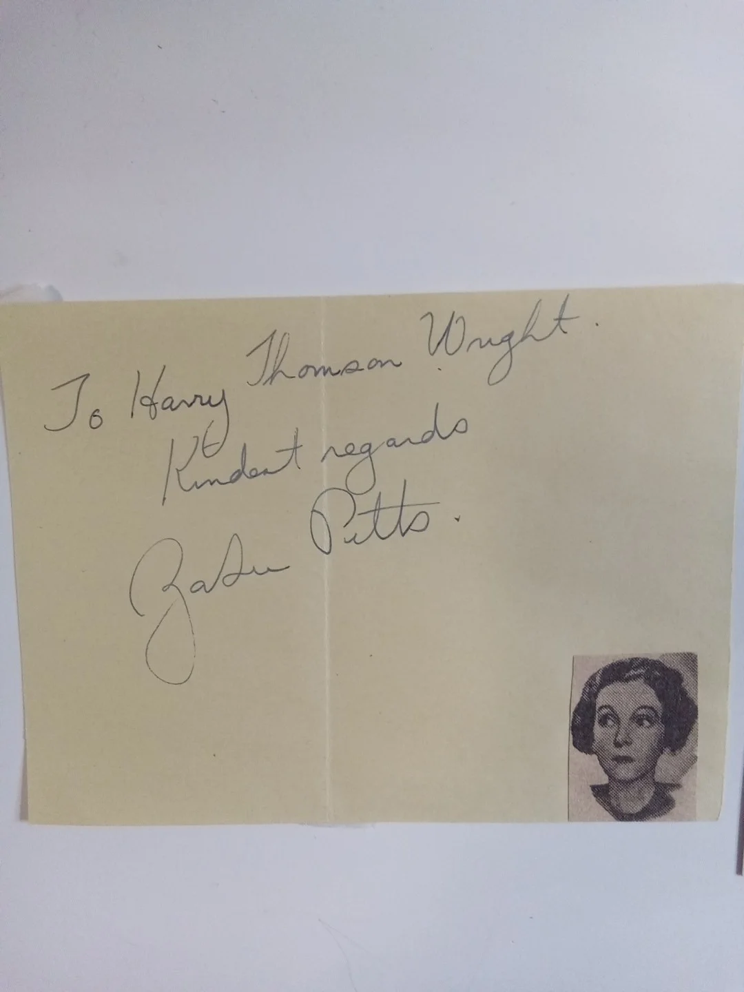ZaSu Pitts Signed Cut Paper JSA Authenticated Silent Film Star Comedian, изображение 2