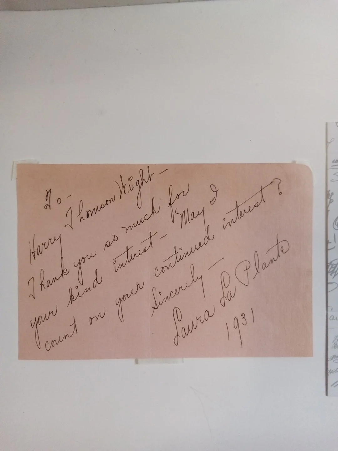 Laura La Plante Signed Cut Paper JSA Authenticated Show Boat Silent Film Star, изображение 3
