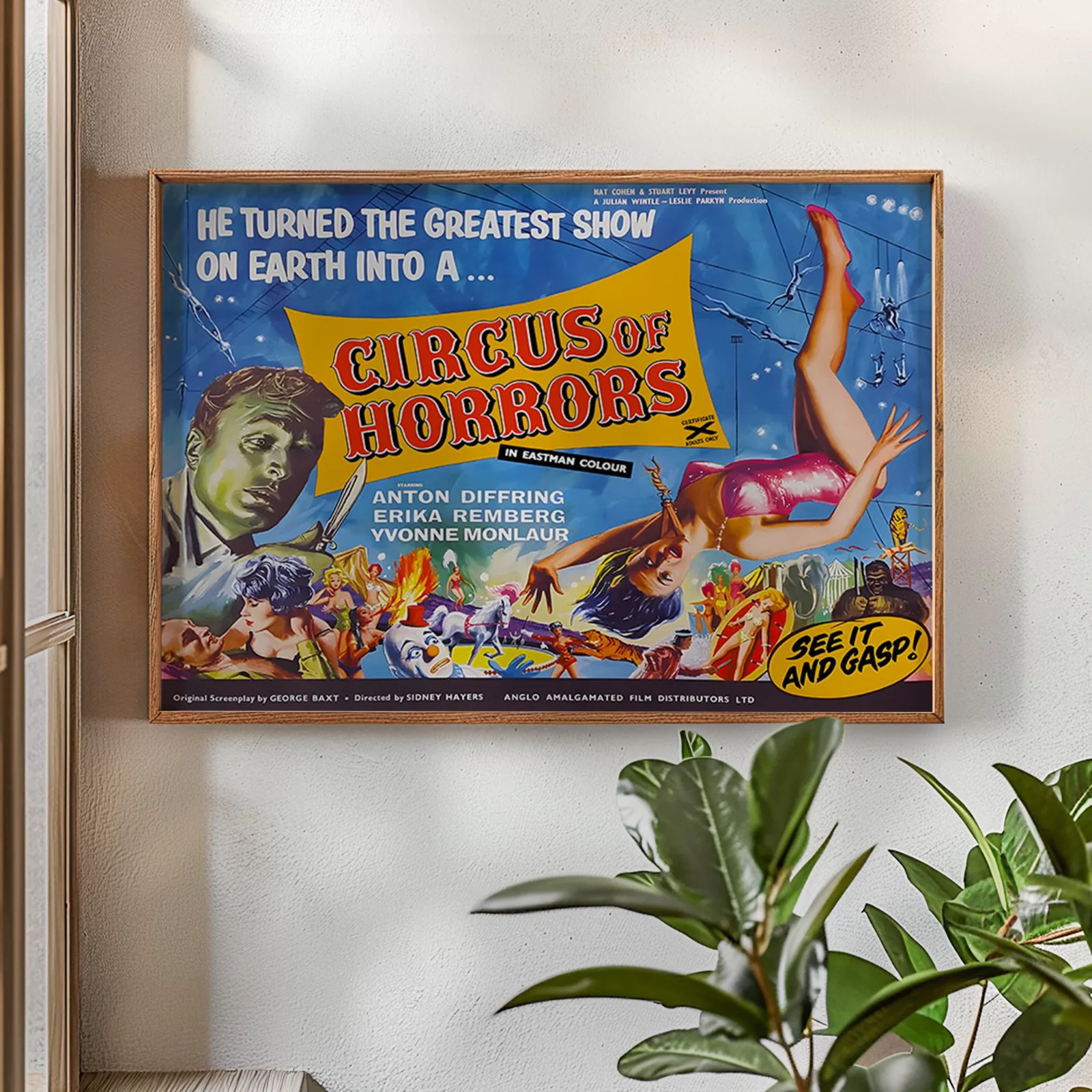 Circus Of Horrors - 1960 American International - Restored 40" x 30" UK Quad, изображение 2