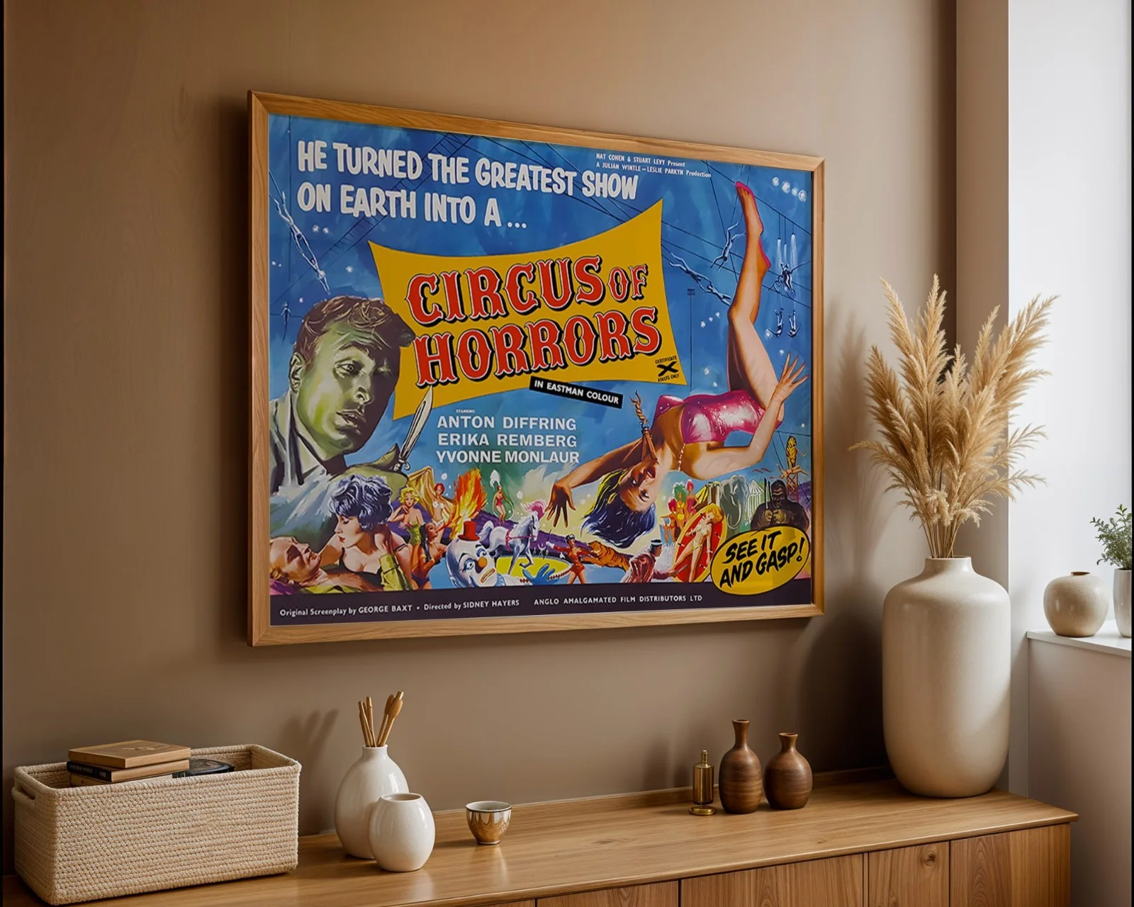 Circus Of Horrors - 1960 American International - Restored 40" x 30" UK Quad, изображение 3
