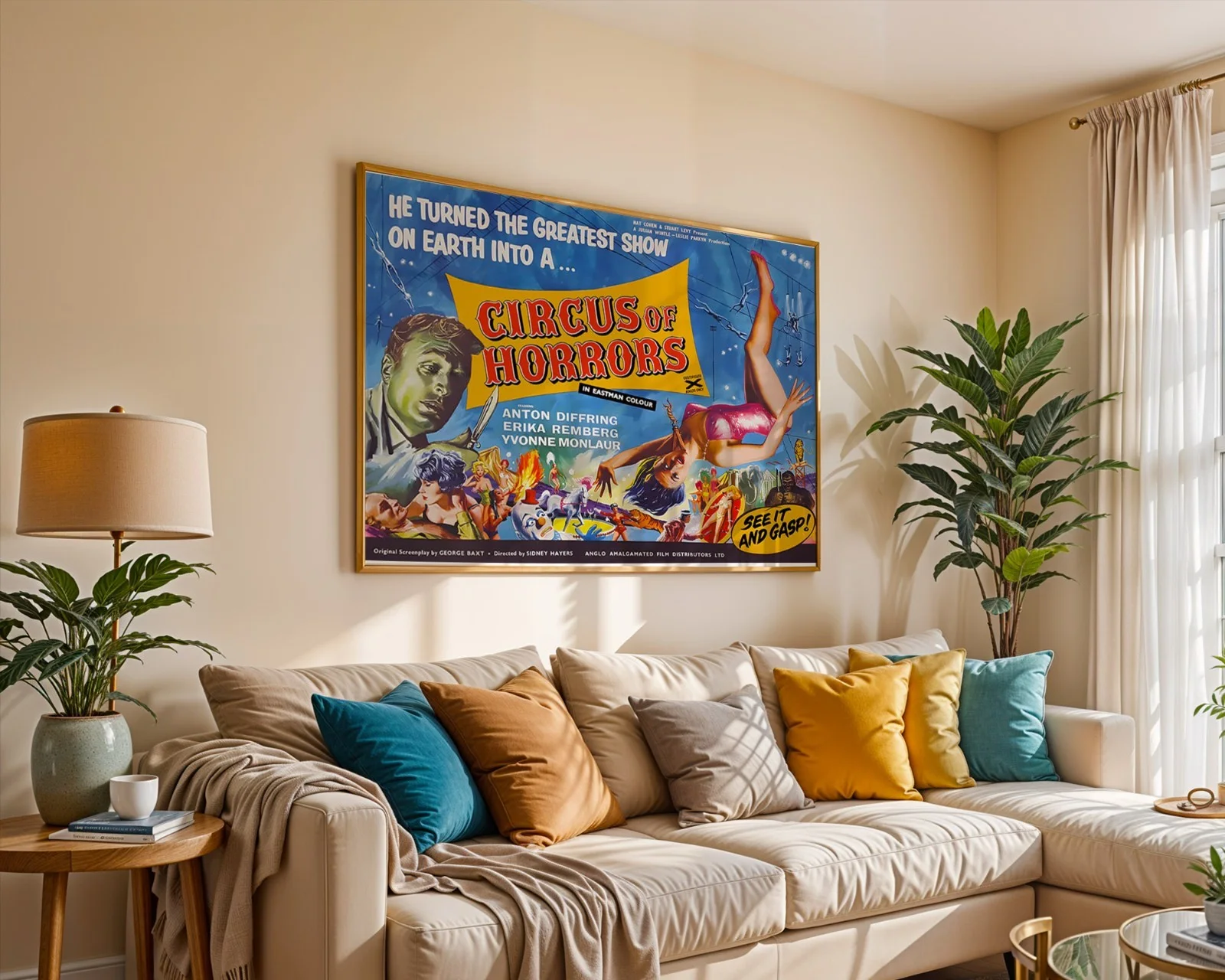 Circus Of Horrors - 1960 American International - Restored 40" x 30" UK Quad, изображение 5