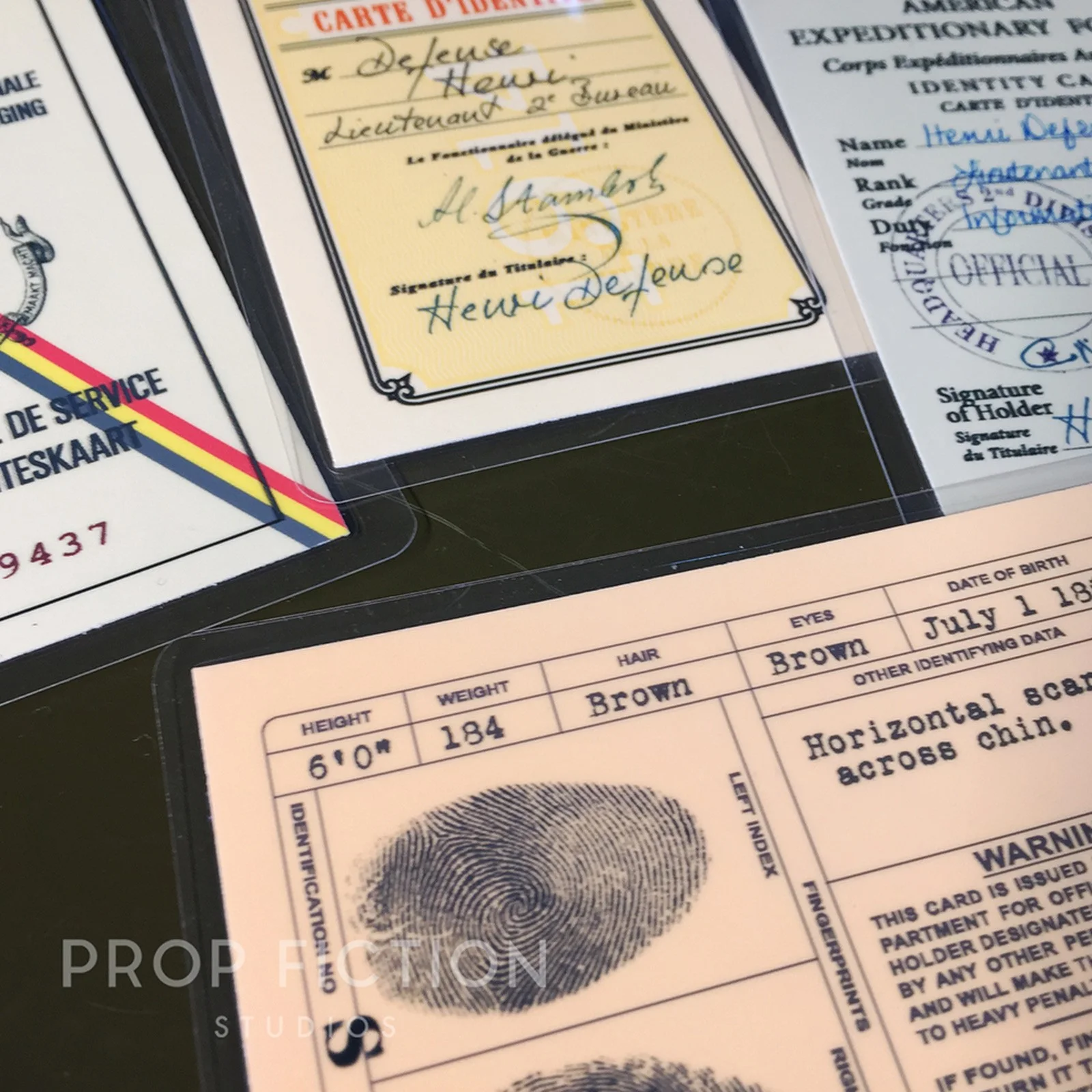Indiana Jones - Prop Wartime Issue Identification Cards / WWI & WWII Cosplay IDs, image 4