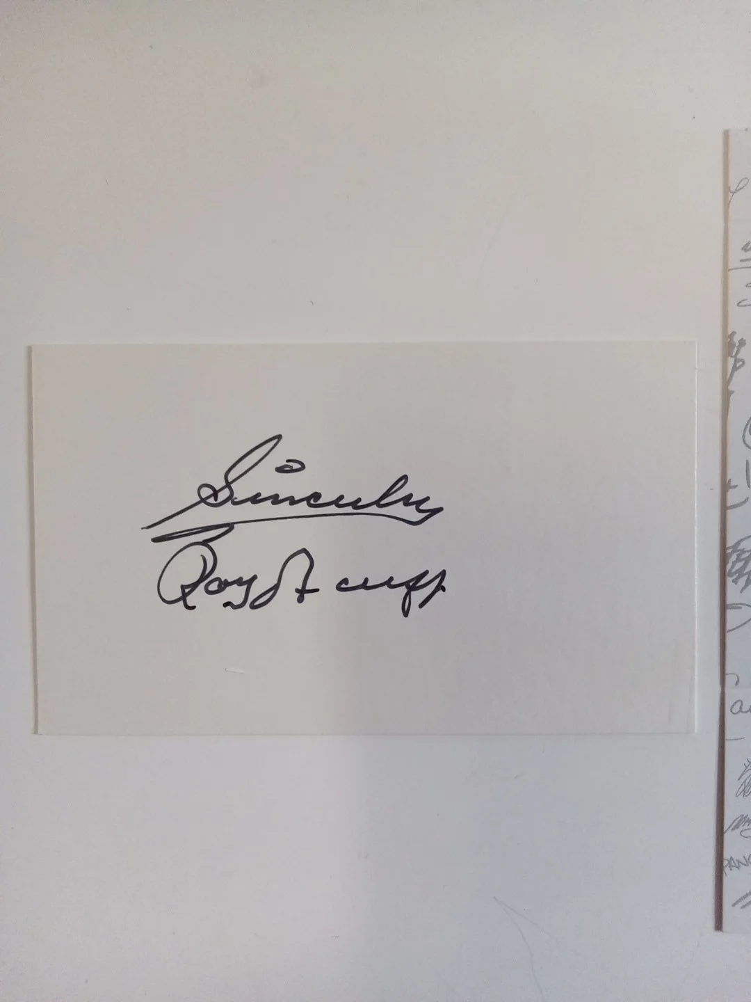 Roy Acuff Signed 4x2.5 Note Card King Of Country JSA Authenticated, image 2