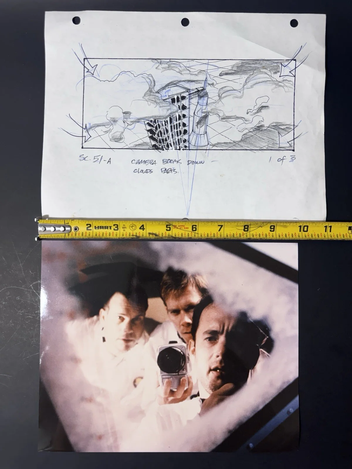 Bill Paxton, Tom Hanks, Kevin Bacon — Apollo 13 Cast Photo With COA And Movie Sketch / Pencil Drawing, изображение 2