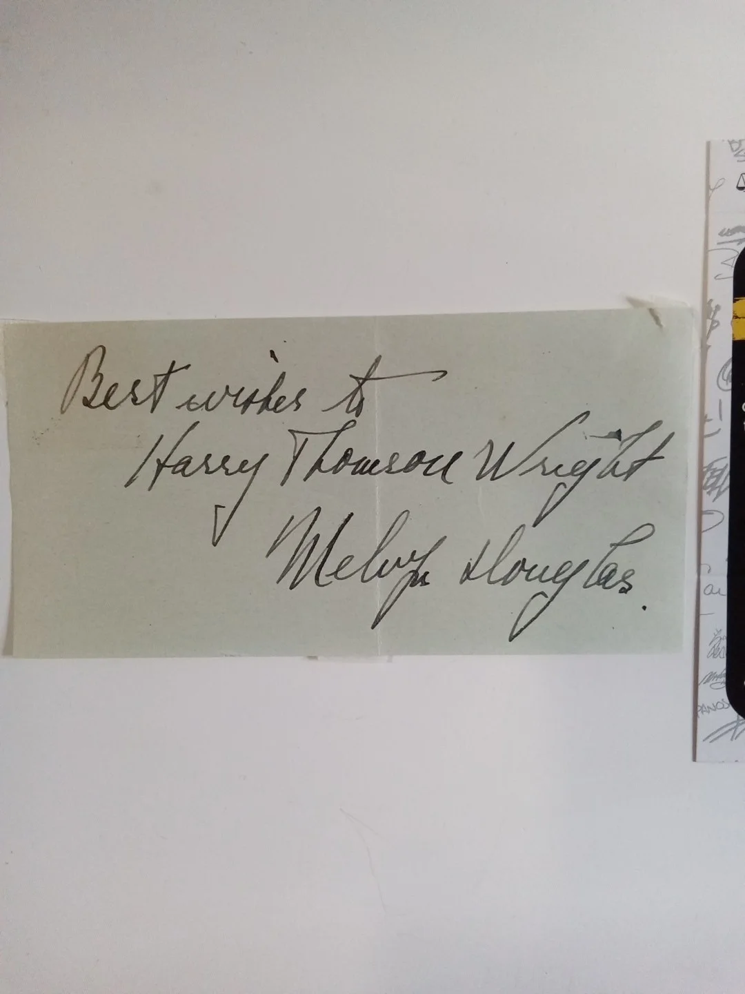 Melvyn Douglas — Melvyn Douglas Signed Cut Paper JSA Authenticated Oscar Winner Actor, image 2