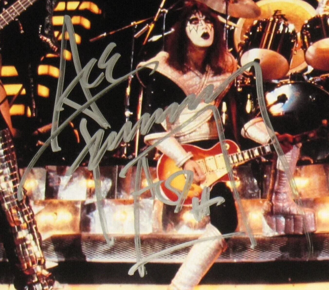 KISS SIGNED PHOTO ALIVE II 16X20 GENE SIMMONS ACE FREHLEY ROCK AUTOGRAPH X4, изображение 4