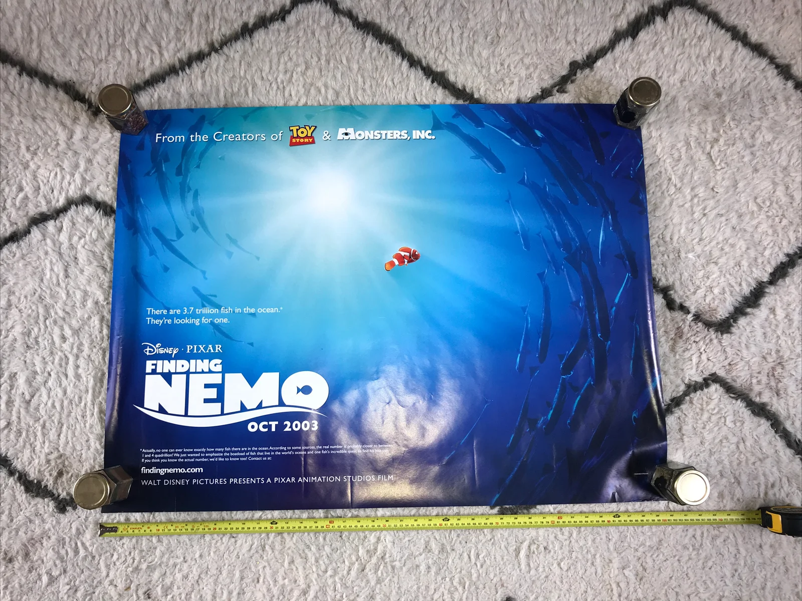 WALT DISNEY FINDING NEMO - ROLLED UK Teaser Cinema Quad Poster Movie Film 2003, изображение 2