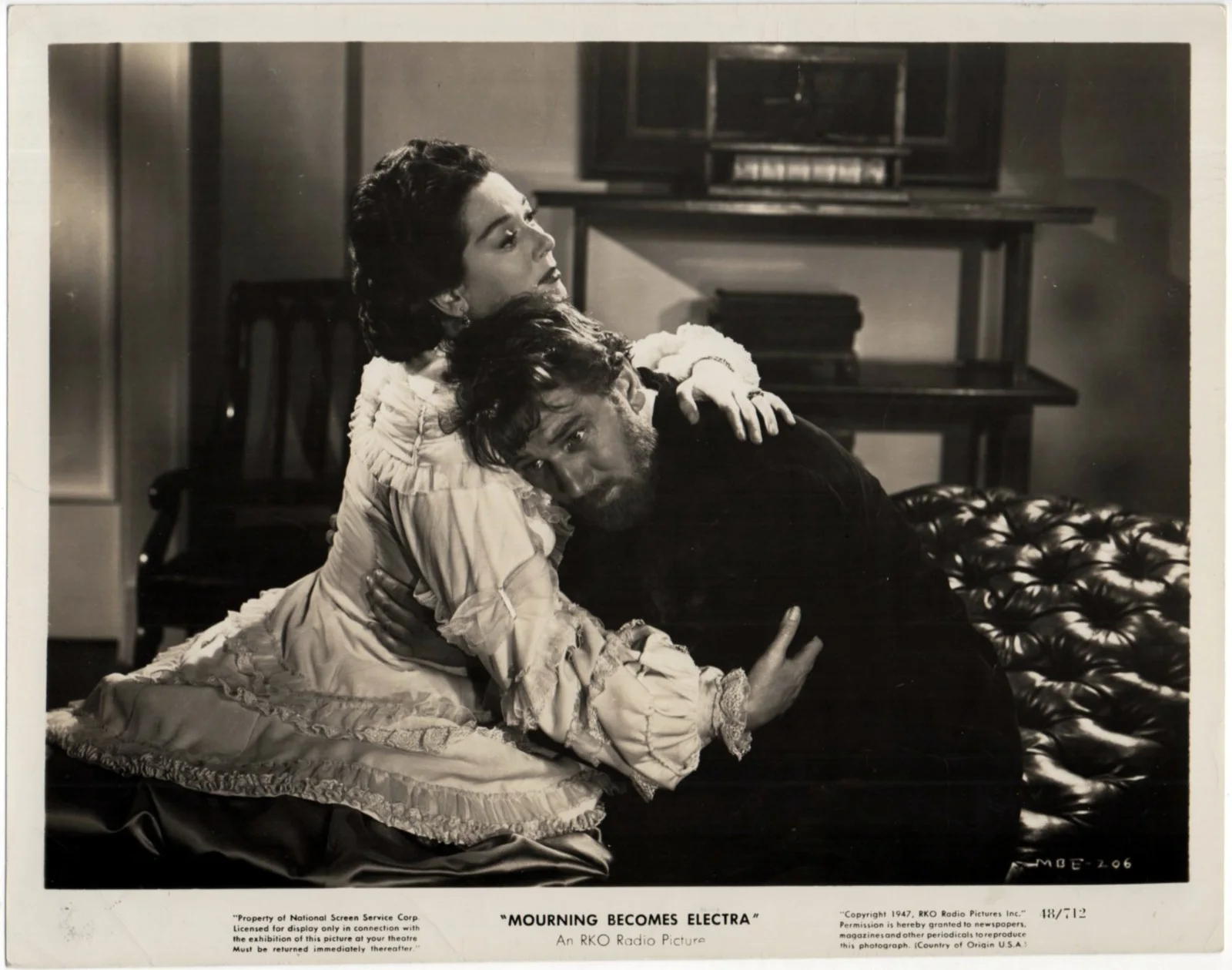 MOURNING BECOMES ELECTRA 1947 Michael Redgrave, Rosalind Russell 5 10x8 STILLS, изображение 4