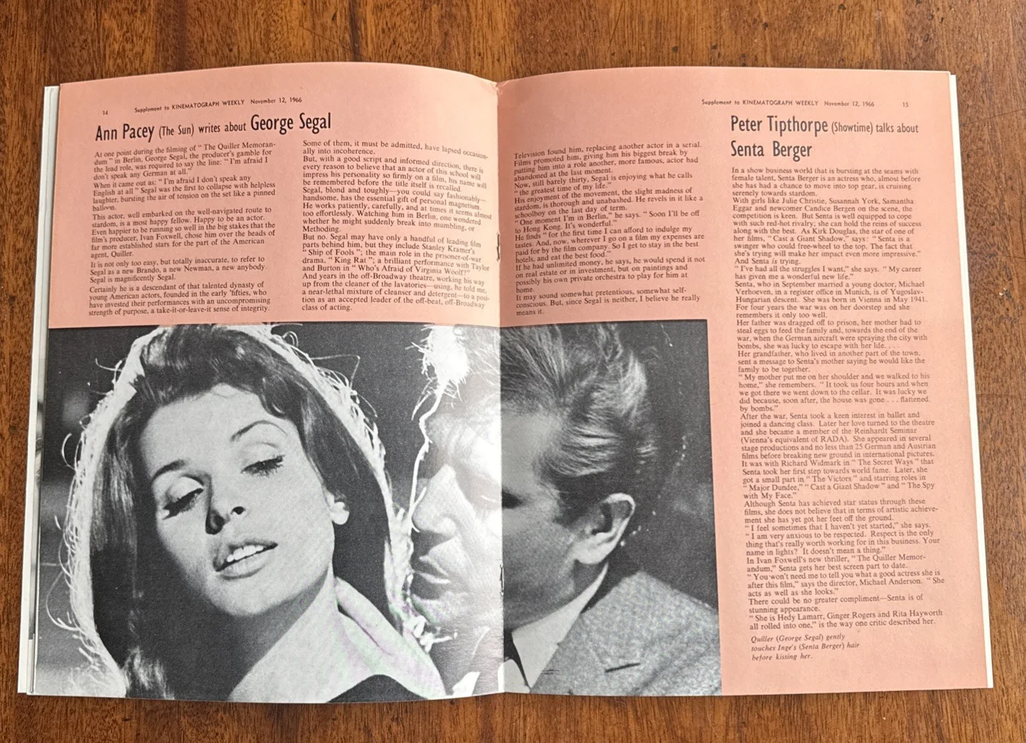 THE QUILLER MEMORANDUM Film Brochure 1966 with George Segal, Alec Guinness, image 4