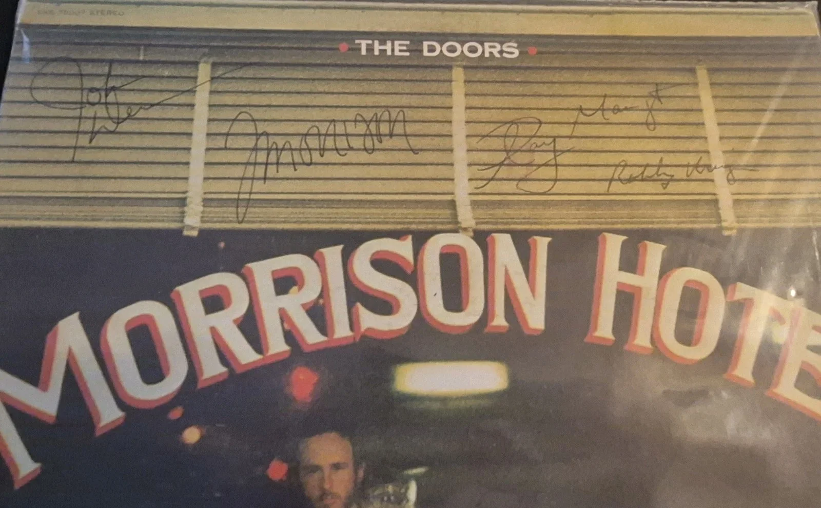 The DOORS signed Autographed Hotel Lp Entire Band Jim Morrison, image 2