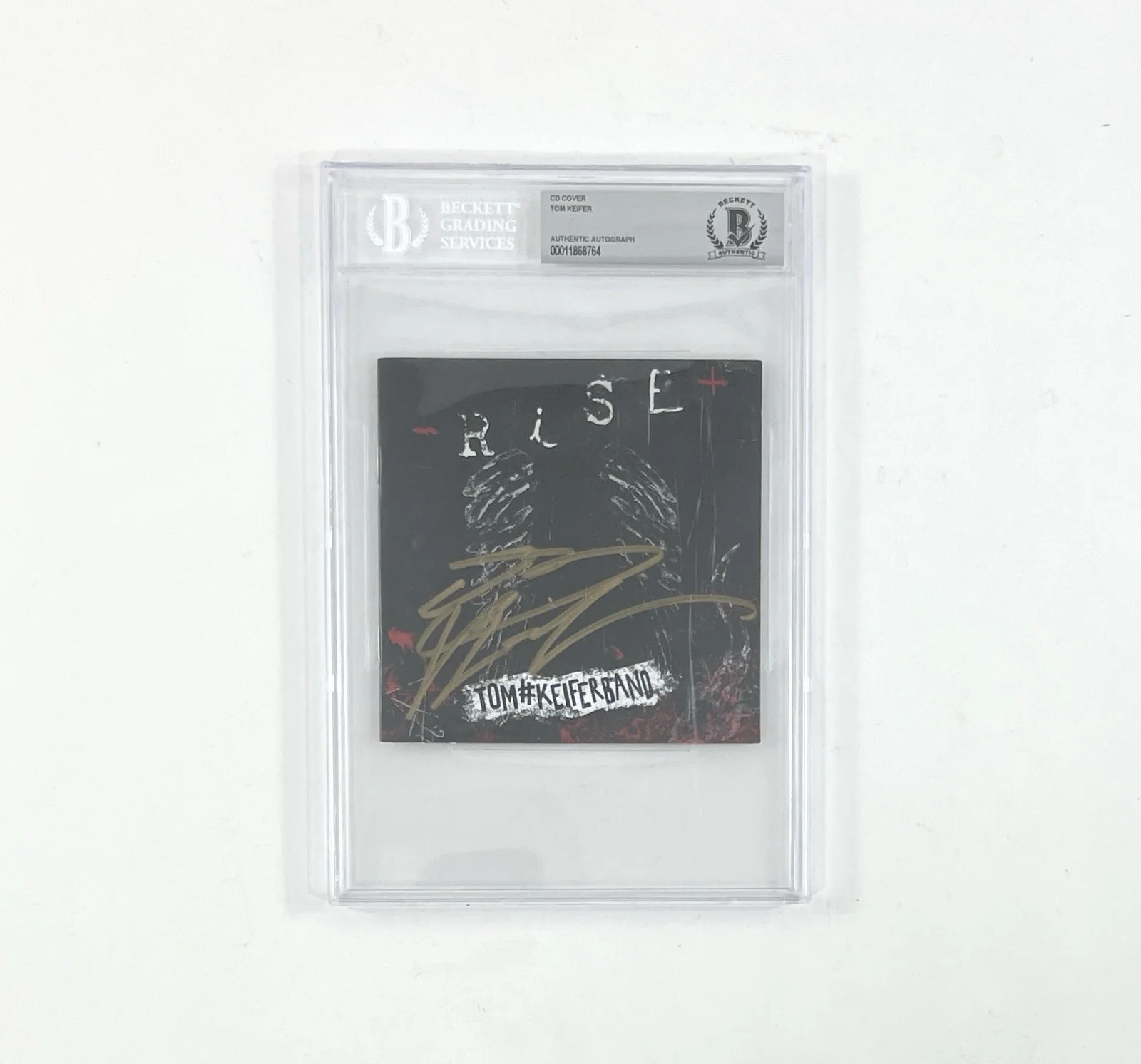 Tom Keifer Of Cinderella Autographed Rise CD Book Beckett Encapsulated Slabbed, изображение 2