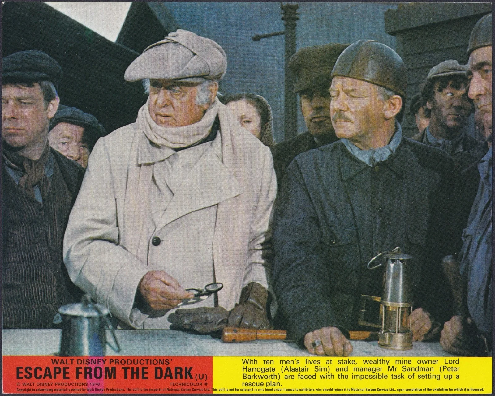 Escape from the Dark 6x ORIGINAL UK FOH Lobby Cards Disney Alastair Sim 1976, изображение 4