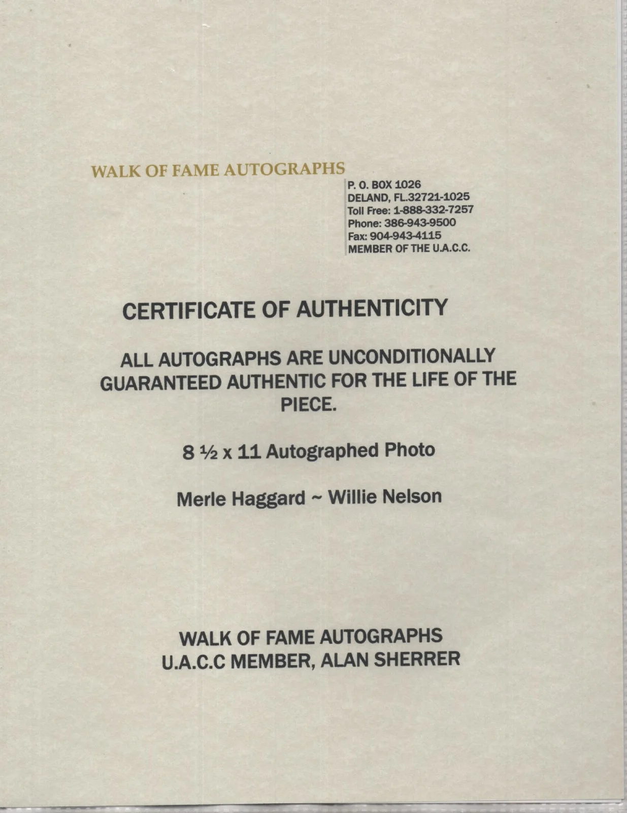 WILLIE NELSON ~ MERLE HAGGARD -=2=- COUNTRY LEGENDS - HAND SIGNED AUTOGRAPHED, image 2