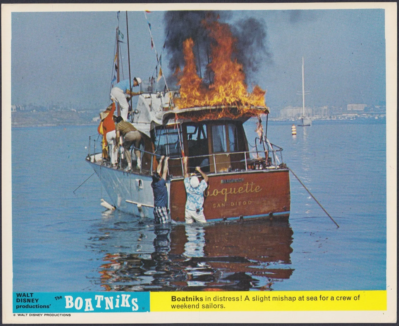 The Boatniks 8x ORIGINAL UK FOH Lobby Cards Disney Phil Silvers 1970, изображение 2