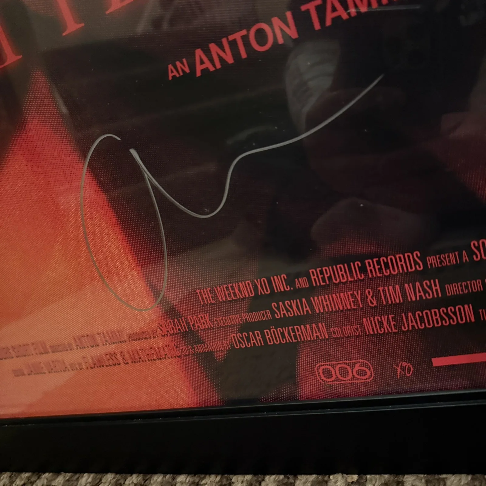 The Weeknd Signed After Hours Poster 20x34 FRAMED, image 3