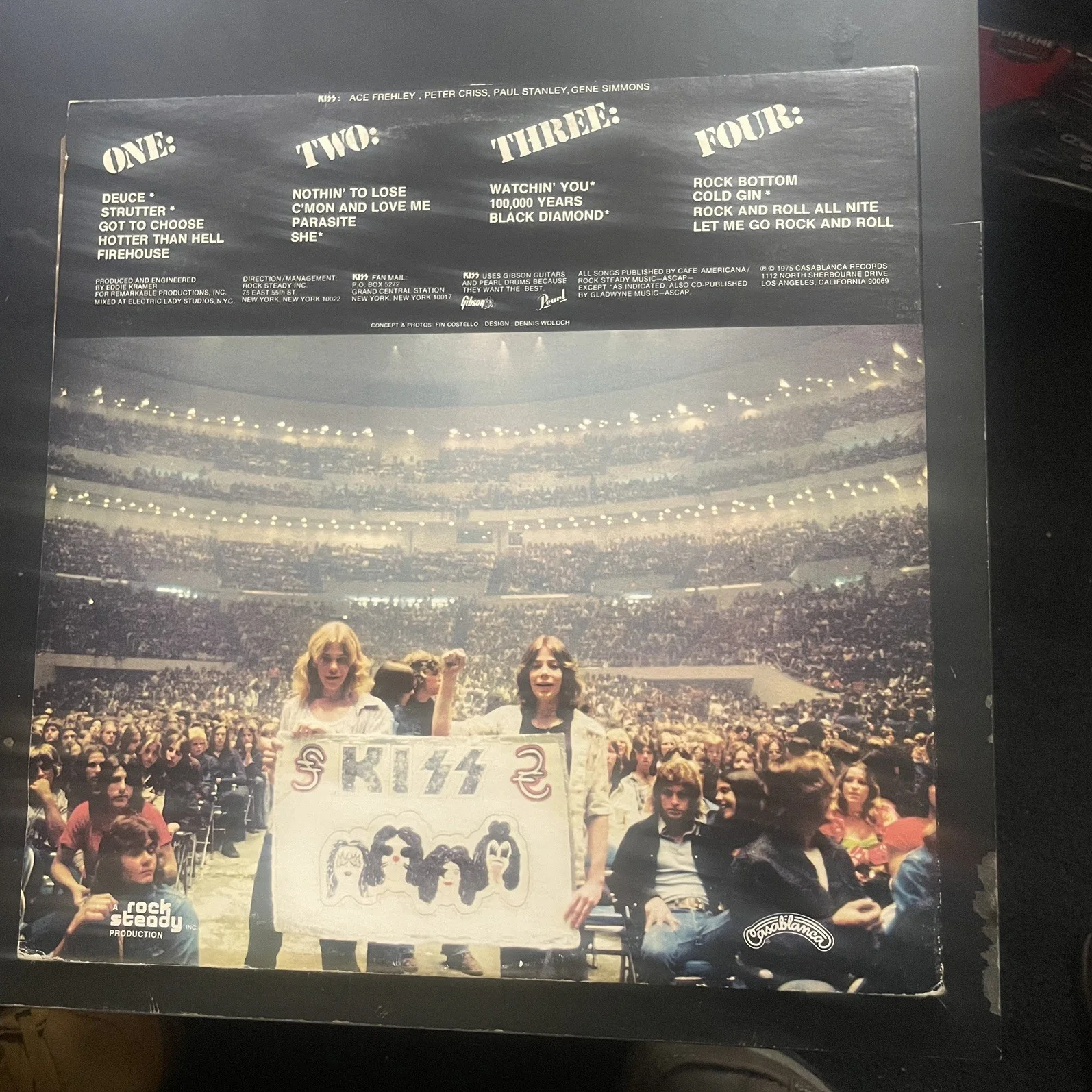 MINT RARE:.KISS JSA Fully Signed Autograph Album Vinyl Record Alive Ace Frehley, изображение 2