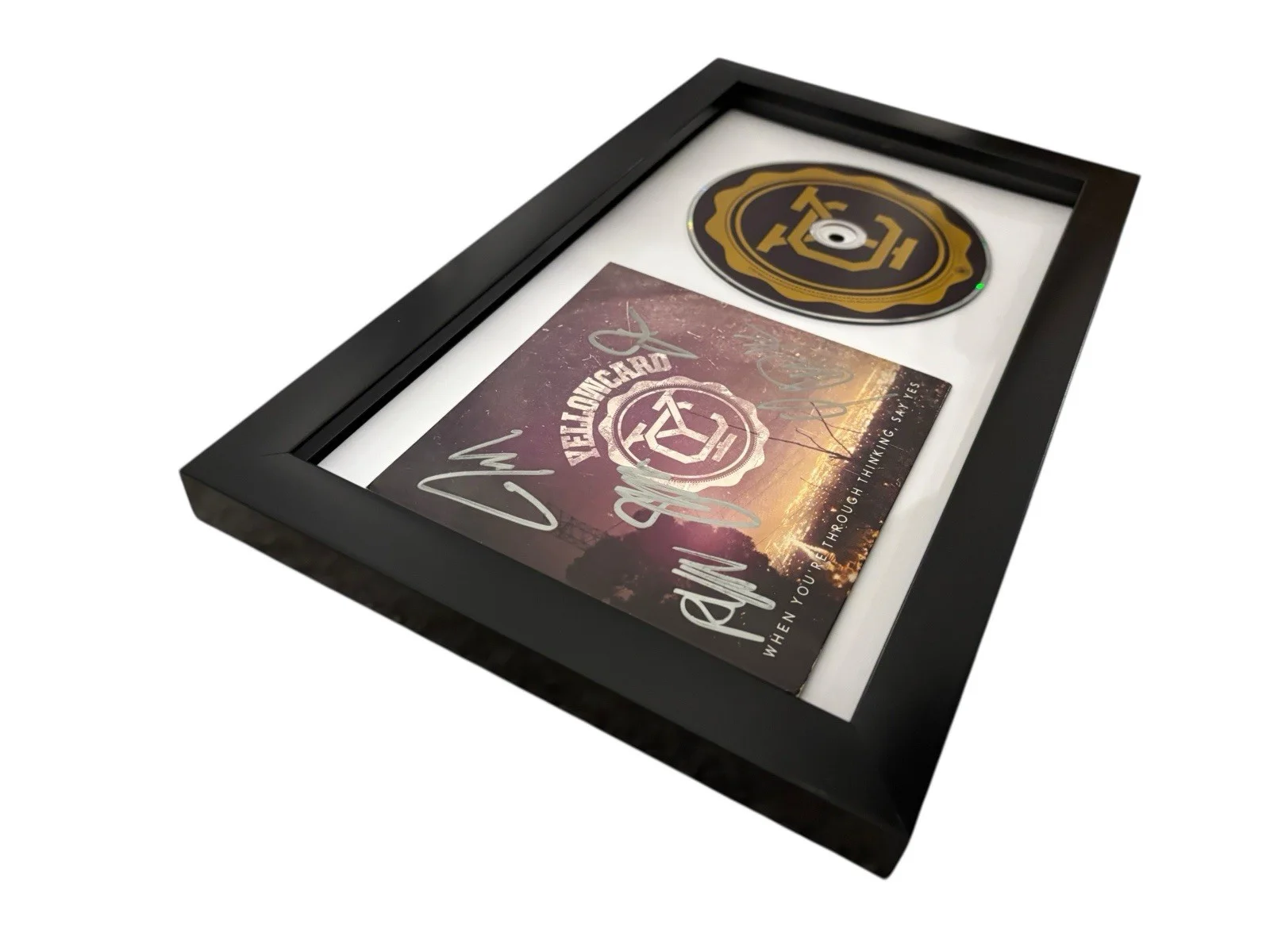 YELLOWCARD x5 SIGNED AUTOGRAPH WHEN YOU’RE THROUGH THINKING SAY YES FRAMED CD, изображение 2