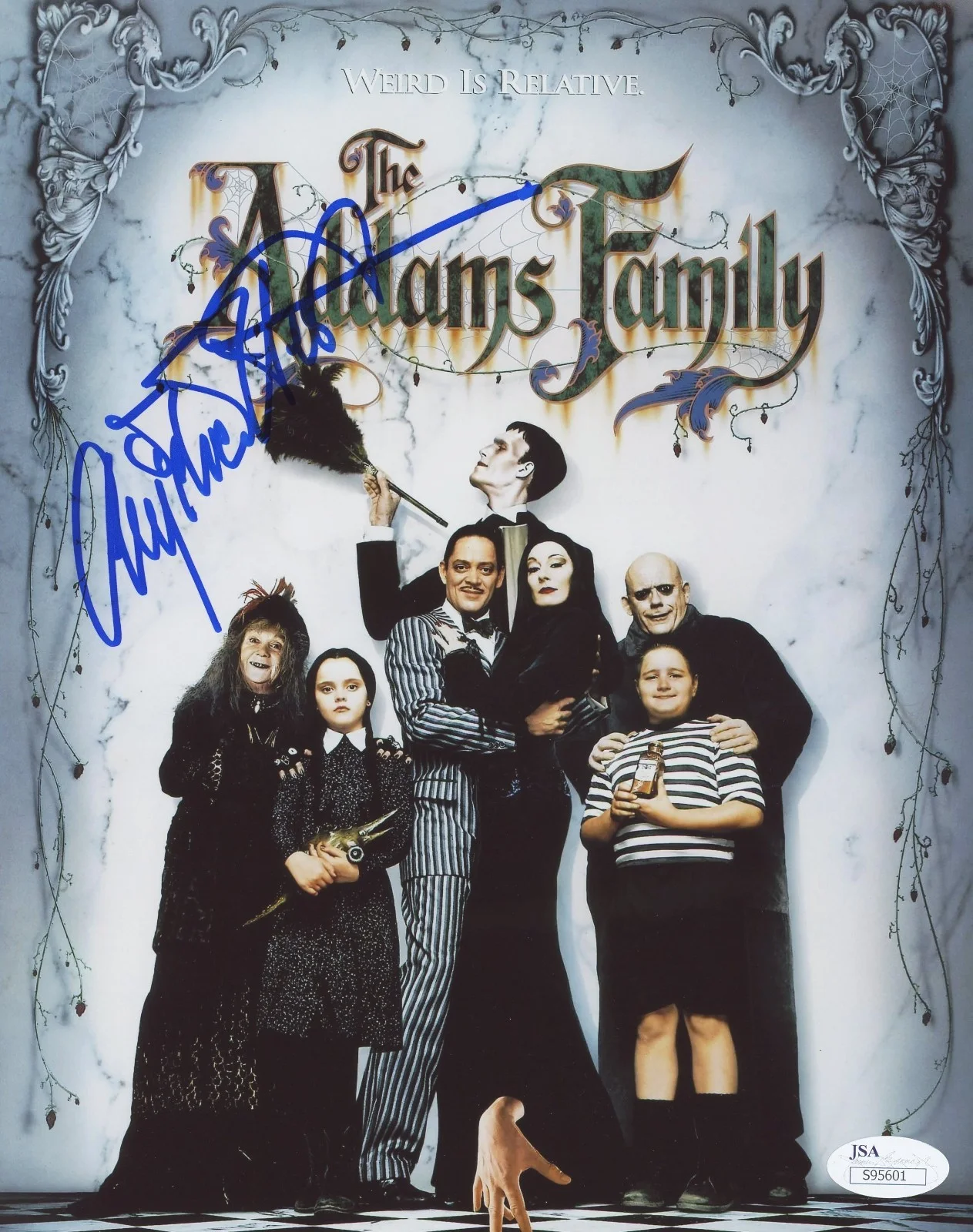 Angelica Huston — ANGELICA HUSTON SIGNED/AUTOGRAPHED THE ADDAMS FAMILY 8X10 COLOR PHOTO - JSA