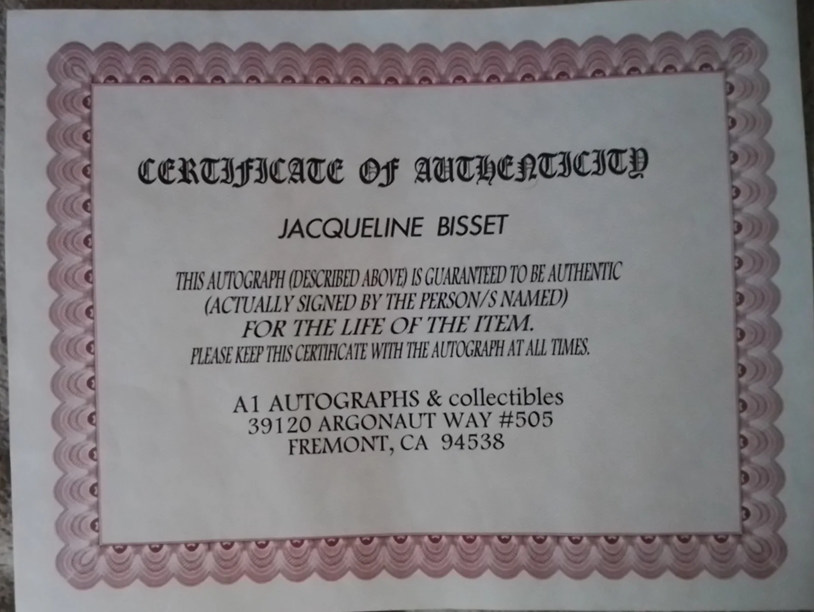 Jacqueline Bisset — The Deep 8x10 Color Photo signed by Jacqueline Bisset w/ Cert. of Authenticity, изображение 2
