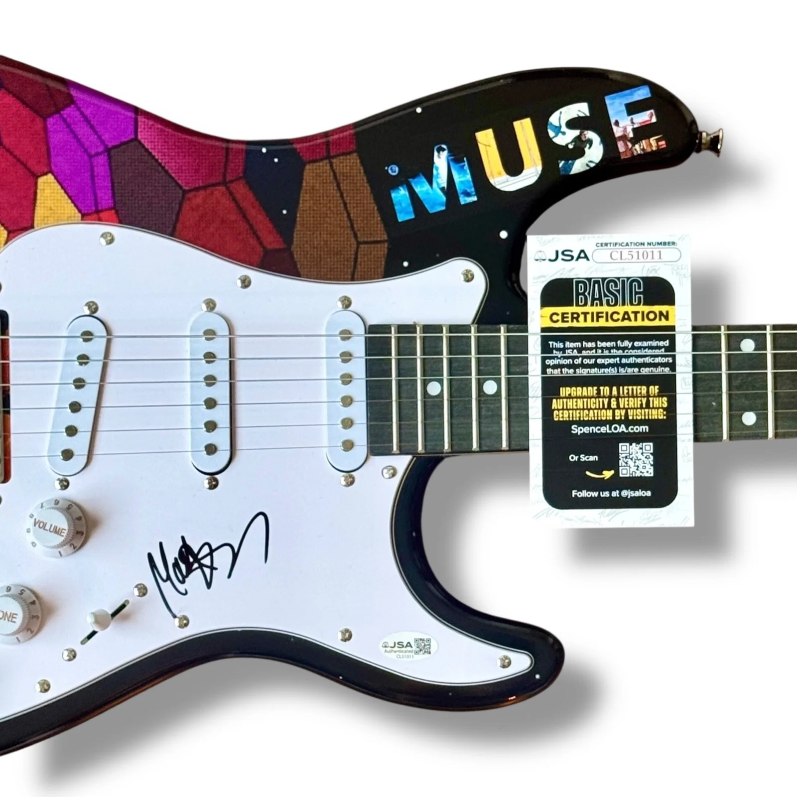 Matt Bellamy Signed Guitar Custom Graphics JSA COA Muse Uprising Starlight, image 2