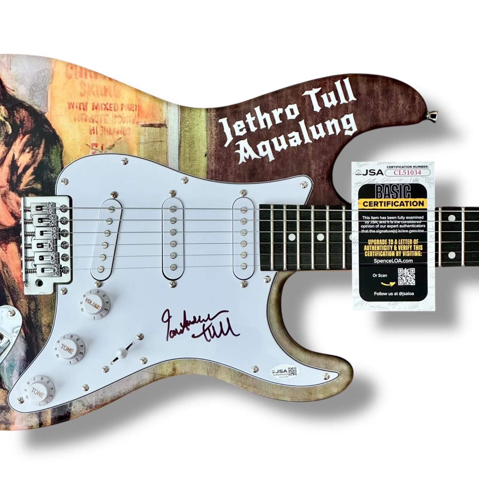 Ian Anderson Signed Guitar Custom Graphics JSA COA Jethro Tull Aqualung, image 2