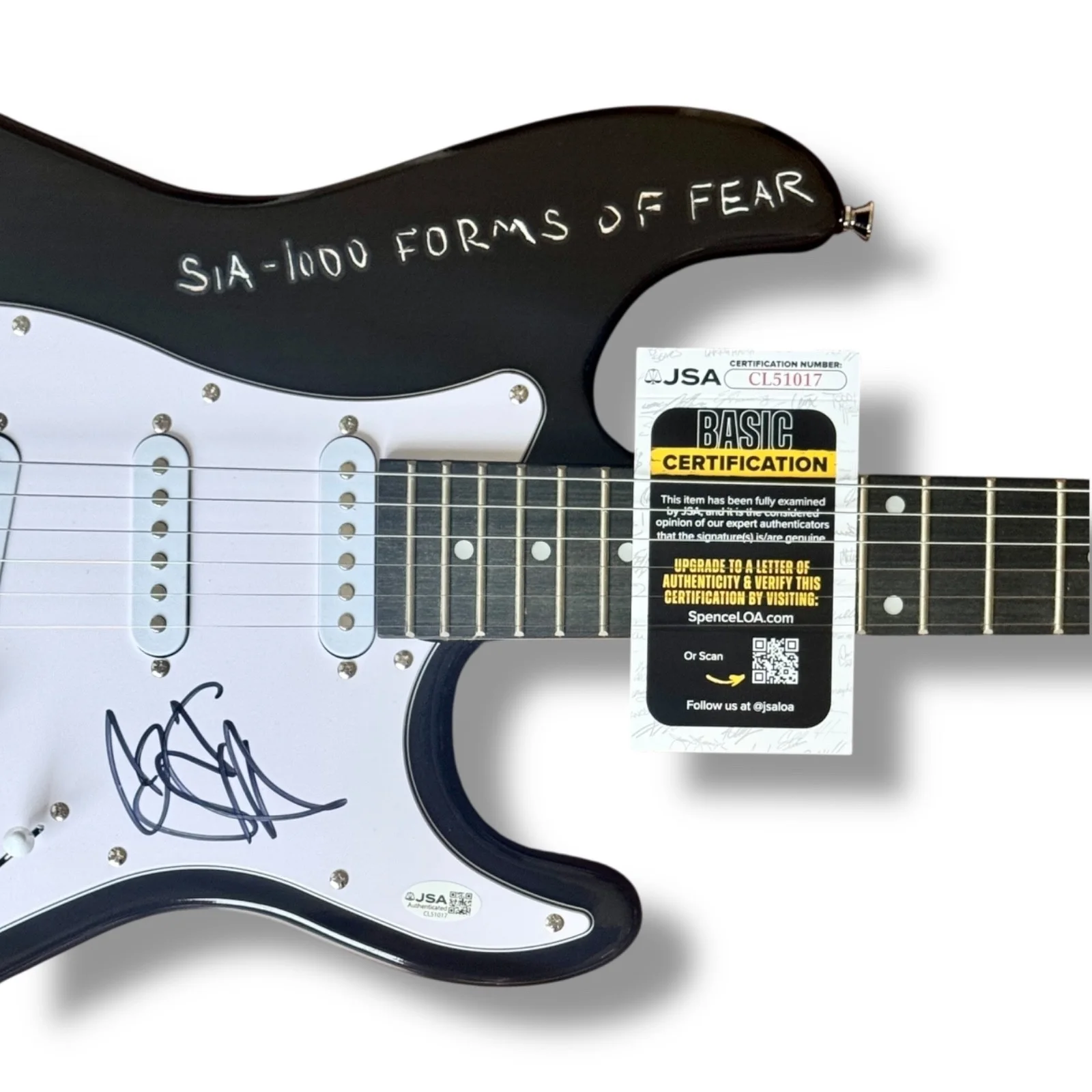 Sia Signed Guitar Custom Graphics JSA COA 1000 Forms of Fear Chandelier, изображение 2