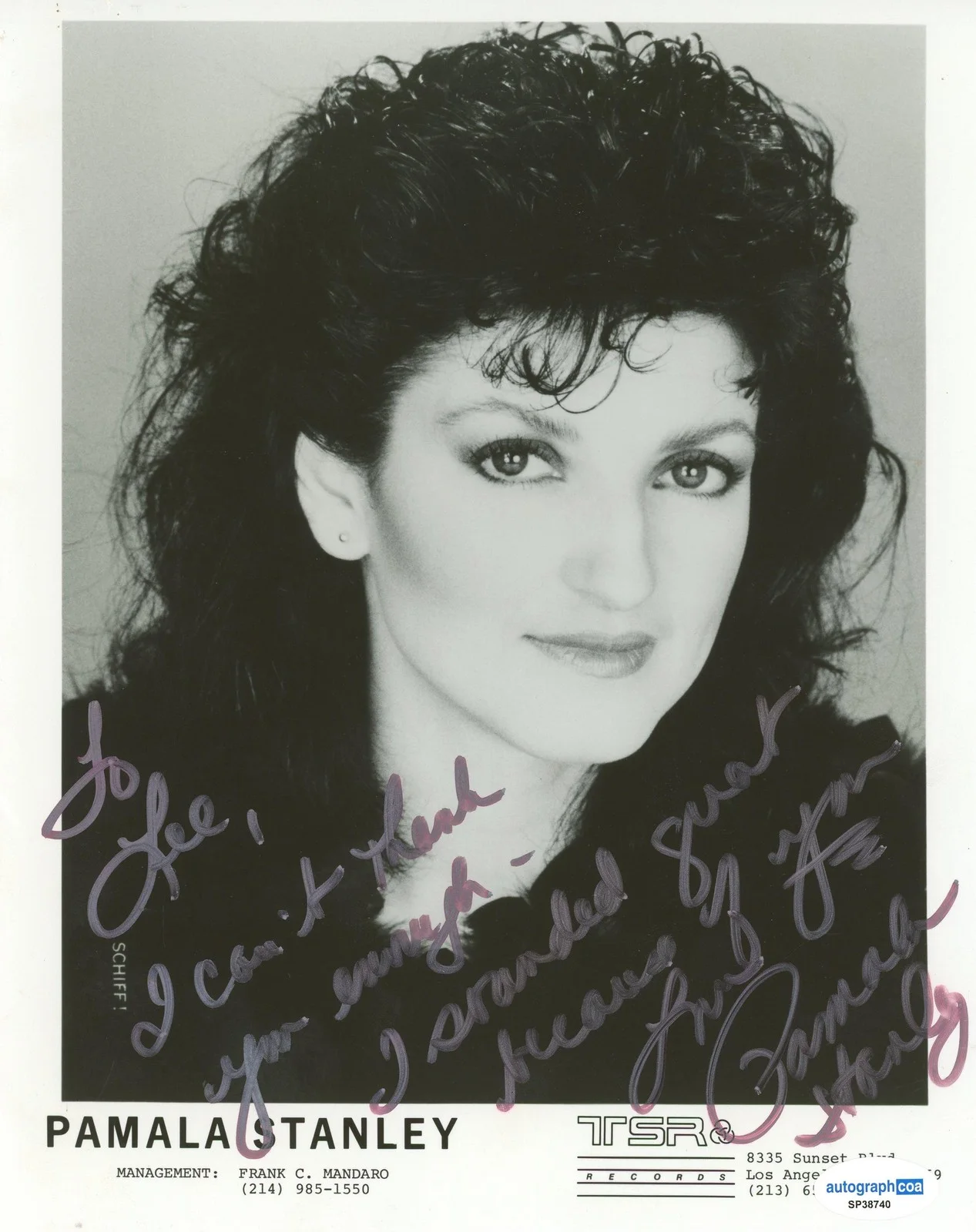 Pamala Stanley — Pamala Stanley "This Is Hot" Singer AUTOGRAPH Signed 8x10 Photo 'To Lee' ACOA, image 2