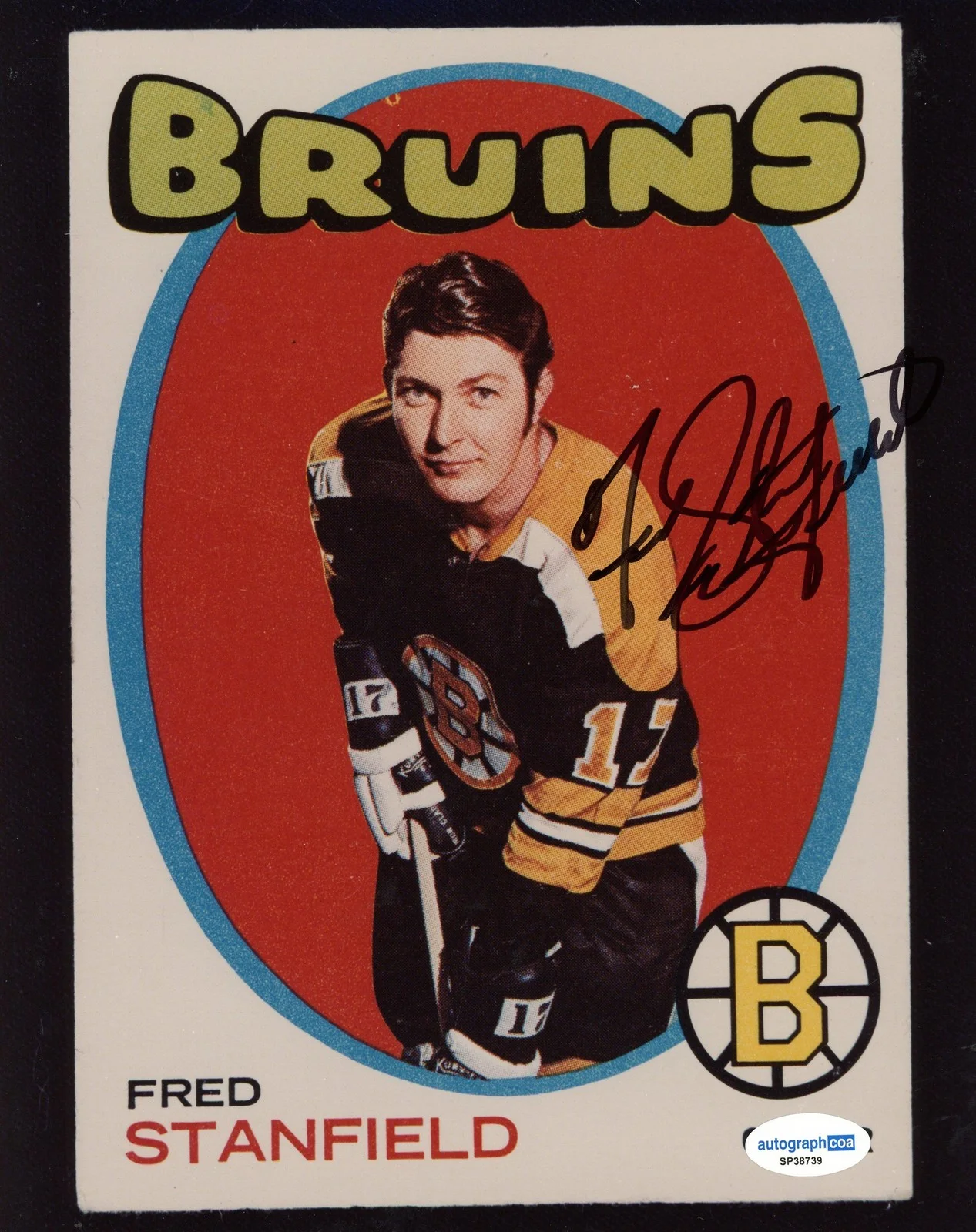 Fred Stanfield — Fred Stanfield AUTOGRAPH Signed Boston Bruins NHL Hockey 8x10 Photo ACOA, изображение 2