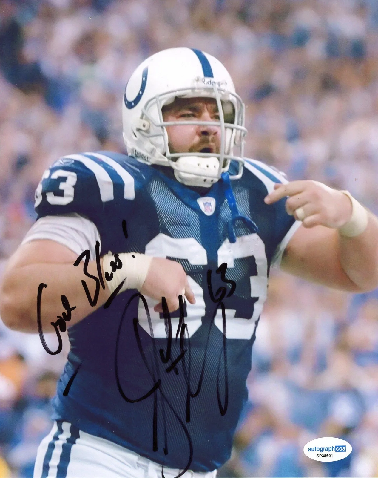 Jeff Saturday — Jeff Saturday AUTOGRAPH Signed Indianapolis Colts Autographed 8x10 Photo ACOA, image 2