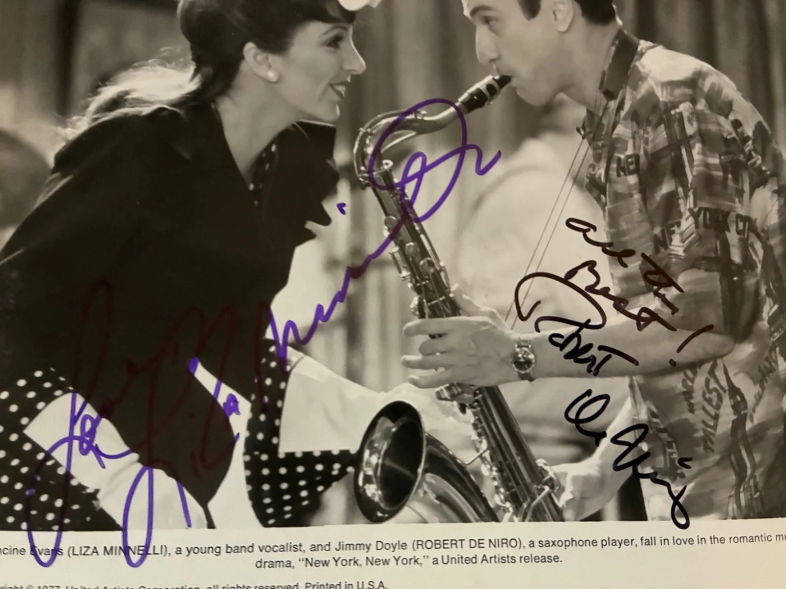 Robert DeNiro, Liza Minnelli — Robert De Niro & Liza Minnelli Dual Signed 8x10 Photo New York New York 1977, изображение 2