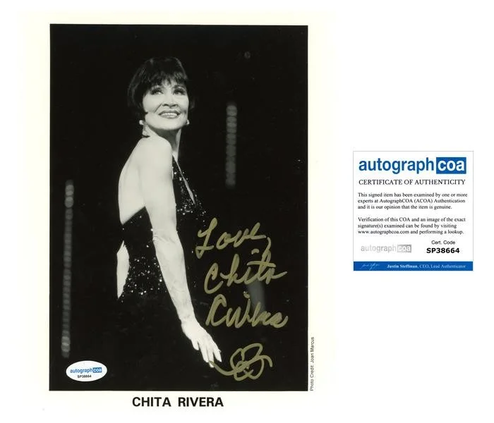 Chita Rivera — Chita Rivera "Chicago" AUTOGRAPH Signed 'Velma Kelly' 8x10 Photo ACOA