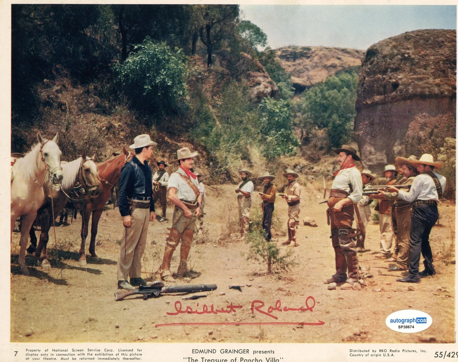 Gilbert Roland — Gilbert Roland "The Treasure of Pancho Villa" AUTOGRAPH Signed 8x10 Photo ACOA, изображение 2