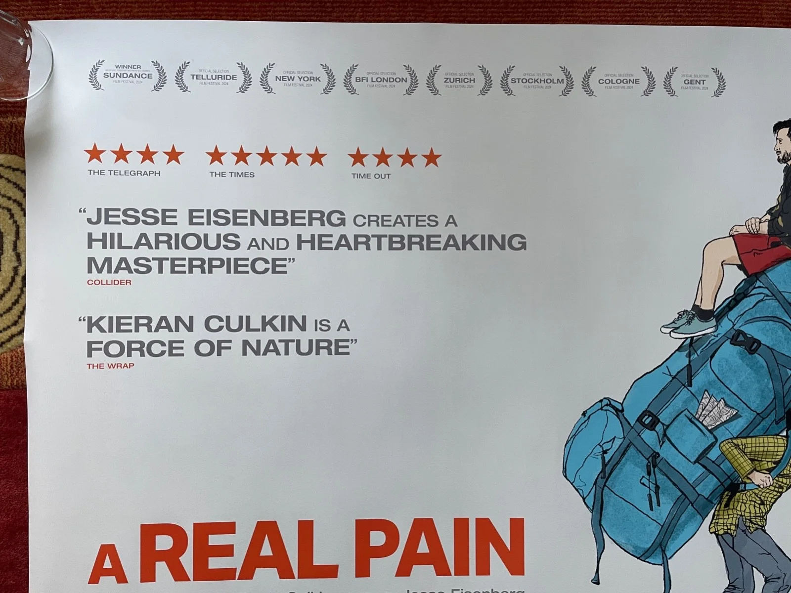 A REAL PAIN (2024) Original Quad Movie Poster Kieran Culkin, Jesse Eisenberg, изображение 2
