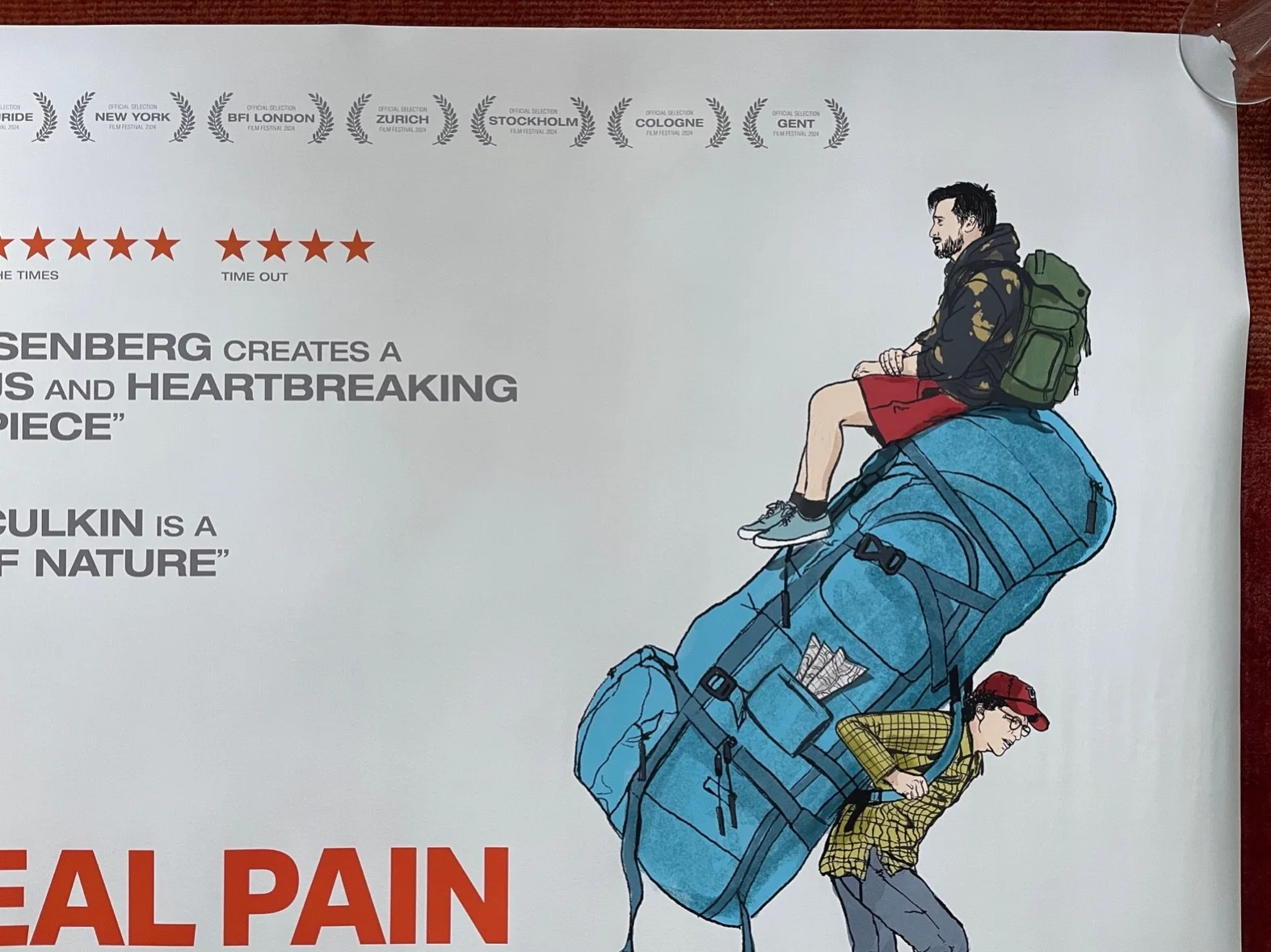 A REAL PAIN (2024) Original Quad Movie Poster Kieran Culkin, Jesse Eisenberg, изображение 3